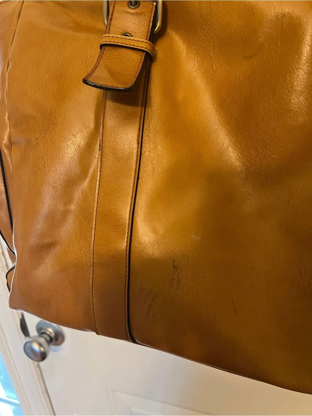 Bueno Faux Leather Carryall Tote Bag - Tan